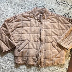 Free People Tan Quilted Jacket